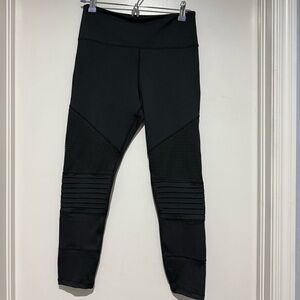 ZYIA Black Mesh/Moto Panel Leggings - M